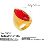 color: A616-Red Color Stone Ring / size: US 7
