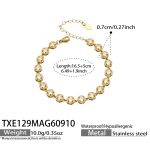 color: TXE129-Gold White Zircon Bracelet -16.5+5cm