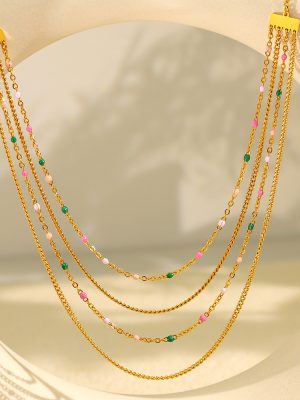 French High-Grade Twin Clavicle Chain Jewelry Temperament Wild Stainless Steel Necklace for Women