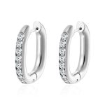color: 4.0 Inlaid Zircon Ear Cuff Steel Color