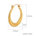 color: Stamped Round Medium Earrings Gold