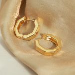 New Minimalism Personality Design Copper Material Geometric Polygon Earrings Jewelry Female