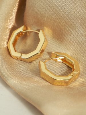 New Minimalism Personality Design Copper Material Geometric Polygon Earrings Jewelry Female