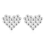 color: Heart Welded Bead Earrings Steel Color