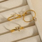 Stainless Steel Exquisite and Versatile Geometric Open Ring Female Adjustable Personalized Ring