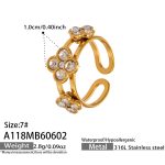 color: A118-Gold White Zircon Ring