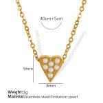 color: XL222 White Bead Gold Necklace