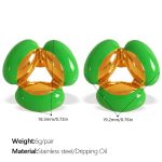 color: EH462GNG Green Resin Drop Earrings