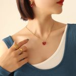 color: P208-Gold Necklace -42+5cm