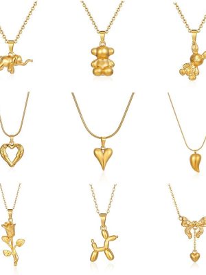 Stainless Steel Pendant Necklace Women's 18K Sweater Chain All-Match Jewelry