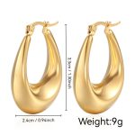 color: Oval Hollow Earrings Gold MS-020