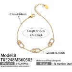 color: TXE248-B Style Gold Zircon Bracelet 17+3cm
