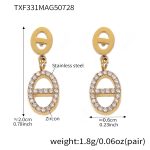 color: TXF331-Gold Zircon Earrings