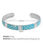 color: SZ192BES Blue Enamel Silver Bangle