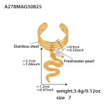 color: A278-Gold Four Layer Open Serpentine Ring / size: One US 7