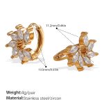 color: EH1103WEG White Zircon Gold Hoop Earrings