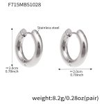 color: F715-Steel Color Earrings -Inner Diameter 12mm Outer Diameter 20mm