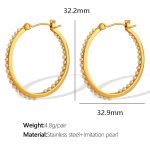 color: EH564 Pearl Style Gold Earrings