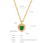 color: P1522-Heart Green Glass Stone