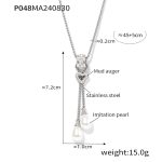 color: P048-Steel Color Necklace