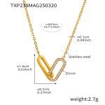 color: TXP238-Gold Zircon Necklace 40+5cm
