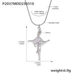 color: P2037-Steel Color Pendant Necklace 40+5cm