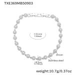 color: TXE369-Steel Color Round Zircon Bracelet 19cm