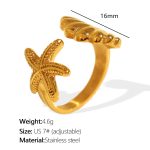 color: JZ114 US Size 7# Adjustable Gold Ring