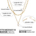 color: P791-Gold Double Layer Necklace