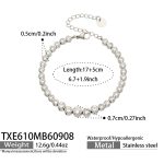 color: TXE610-White Zircon Steel Color Bracelet -17+5cm