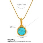 color: XL144 Turquoise Gold Necklace