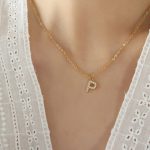 color: RP016-P Letter Gold Necklace 40+5cm
