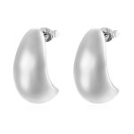color: Bean Stud Earrings Large Steel Color MS-621