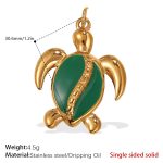 color: PJ299GNG Green Enamel Solid Gold Pendant