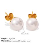 color: EH1370WEG Imitation Pearl Stud Earrings