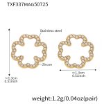 color: TXF337-Gold Cross Shape Zircon Earrings