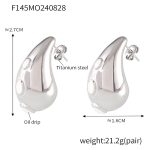 color: F145-Steel Color White Colored Glaze Earrings