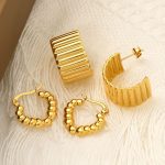 All-Match Heart-Shaped Multi-Part Cold Ear Studs Women's Stainless Steel Advanced Light Luxury Personalized Earrings