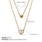 color: TPXL76G Shell Double Layer Necklace