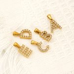 Simple Zircon Letter Necklace Accessories Stainless Steel Gold Plated All-Match