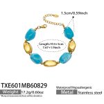 color: TXE601-Blue Color Resin Gold Bracelet -19.5+5cm