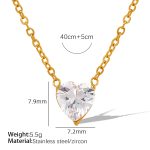color: XL90 White Zircon Gold Necklace
