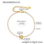 color: RE023-Q Letter Gold Bracelet 16+5cm