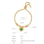 color: E463-Gold Green Stripes Bracelet