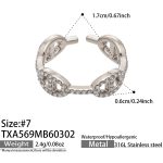 color: TXA569-Steel Color Zircon Ring -Size 7