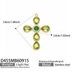 color: D455-Green Zircon Cross Gold Pendant