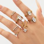 Stainless Steel Zircon Ring Female 18K Gold Color Protection Light Luxury Exquisite Ring