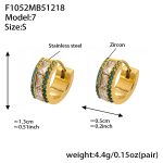 color: F1052-Green Color Zircon Earrings -Small