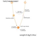 color: TXP274-Yellow Cube Gold Necklace 81+5cm