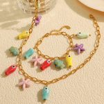New Gold Ocean Theme Necklace Casual Color Ceramic Bracelet